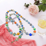 Maxbell Beaded Phone Charms Strap Phone Charm Chain for Birthday Gift Backpack Women Blue
