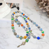 Maxbell Beaded Phone Charms Strap Phone Charm Chain for Birthday Gift Backpack Women Blue