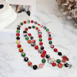 Maxbell Beaded Phone Charms Strap Phone Charm Chain for Birthday Gift Backpack Women Red