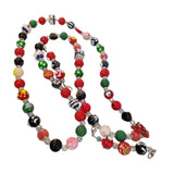 Maxbell Beaded Phone Charms Strap Phone Charm Chain for Birthday Gift Backpack Women Red
