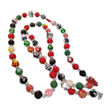 Maxbell Beaded Phone Charms Strap Phone Charm Chain for Birthday Gift Backpack Women Red