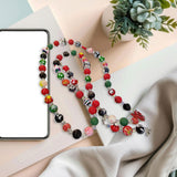 Maxbell Beaded Phone Charms Strap Phone Charm Chain for Birthday Gift Backpack Women Red