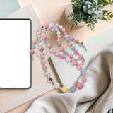 Maxbell Beaded Phone Charms Strap Phone Charm Chain for Birthday Gift Backpack Women PInk