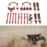 Maxbell 1/16 RC Car Metal Upgrade Kits Front and Rear Shock Brackets for C64 Crawler Red