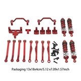 Maxbell 1/16 RC Car Metal Upgrade Kits Front and Rear Shock Brackets for C64 Crawler Red