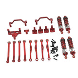 Maxbell 1/16 RC Car Metal Upgrade Kits Front and Rear Shock Brackets for C64 Crawler Red