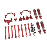 Maxbell 1/16 RC Car Metal Upgrade Kits Front and Rear Shock Brackets for C64 Crawler Red