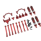Maxbell 1/16 RC Car Metal Upgrade Kits Front and Rear Shock Brackets for C64 Crawler Red