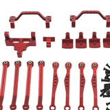 Maxbell 1/16 RC Car Metal Upgrade Kits Front and Rear Shock Brackets for C64 Crawler Red
