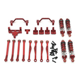 Maxbell 1/16 RC Car Metal Upgrade Kits Front and Rear Shock Brackets for C64 Crawler Red