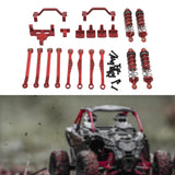 Maxbell 1/16 RC Car Metal Upgrade Kits Front and Rear Shock Brackets for C64 Crawler Red