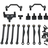 1/16 RC Car Metal Upgrade Kits Front and Rear Shock Brackets for C64 Crawler Black