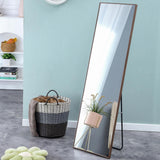 Maxbell 4rd generation packaging upgrade brown solid wood frame full body mirror,