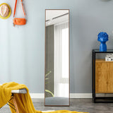 Maxbell 4rd generation packaging upgrade brown solid wood frame full body mirror,