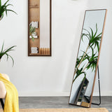 Maxbell 4rd generation packaging upgrade brown solid wood frame full body mirror,