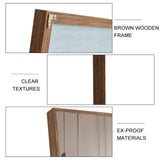 Maxbell 4rd generation packaging upgrade brown solid wood frame full body mirror,