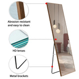 Maxbell 4rd generation packaging upgrade brown solid wood frame full body mirror,