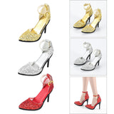 Maxbell 1:6 High Heeled Shoes Doll Decoration Accessories for 12 inch Action Figures Gold