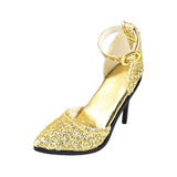 Maxbell 1:6 High Heeled Shoes Doll Decoration Accessories for 12 inch Action Figures Gold