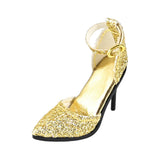 Maxbell 1:6 High Heeled Shoes Doll Decoration Accessories for 12 inch Action Figures Gold