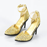 Maxbell 1:6 High Heeled Shoes Doll Decoration Accessories for 12 inch Action Figures Gold