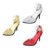 Maxbell 1:6 High Heeled Shoes Doll Decoration Accessories for 12 inch Action Figures Gold