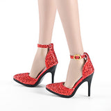 Maxbell 1:6 High Heeled Shoes Doll Decoration Accessories for 12 inch Action Figures Red