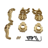 1:10 RC Steering Knuckle Kit Brass with Hub Carrier for R1003 R1001 DIY Accs