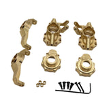 1:10 RC Steering Knuckle Kit Brass with Hub Carrier for R1003 R1001 DIY Accs