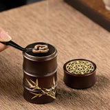 Maxbell Copper Bamboo Section Incense Burner for Hotel Teahouse Buddhist Temple