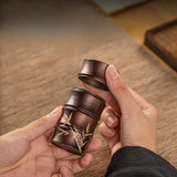 Maxbell Copper Bamboo Section Incense Burner for Hotel Teahouse Buddhist Temple
