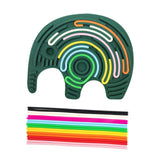 Maxbell Sensory Activity Board Elephant Pattern for Plane Leisure Activity Kids Boys Green elephant
