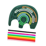 Maxbell Sensory Activity Board Elephant Pattern for Plane Leisure Activity Kids Boys Green elephant