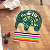 Maxbell Sensory Activity Board Elephant Pattern for Plane Leisure Activity Kids Boys Green elephant