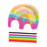 Maxbell Sensory Activity Board Elephant Pattern for Plane Leisure Activity Kids Boys Iridescent elephant