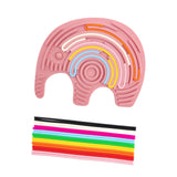 Maxbell Sensory Activity Board Elephant Pattern for Plane Leisure Activity Kids Boys Pink elephant