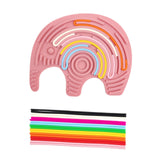 Maxbell Sensory Activity Board Elephant Pattern for Plane Leisure Activity Kids Boys Pink elephant