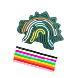 Maxbell Sensory Activity Board Dinosaur Pattern Travel Toy for Plane for 3+ Year Old Green dinosaur