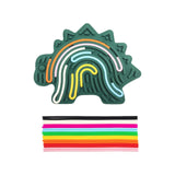 Maxbell Sensory Activity Board Dinosaur Pattern Travel Toy for Plane for 3+ Year Old Green dinosaur