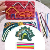 Maxbell Sensory Activity Board Dinosaur Pattern Travel Toy for Plane for 3+ Year Old Green dinosaur