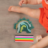 Maxbell Sensory Activity Board Dinosaur Pattern Travel Toy for Plane for 3+ Year Old Green dinosaur