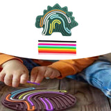 Maxbell Sensory Activity Board Dinosaur Pattern Travel Toy for Plane for 3+ Year Old Green dinosaur