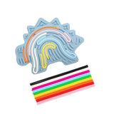 Maxbell Sensory Activity Board Dinosaur Pattern Travel Toy for Plane for 3+ Year Old Blue dinosaur