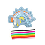 Maxbell Sensory Activity Board Dinosaur Pattern Travel Toy for Plane for 3+ Year Old Blue dinosaur