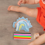 Maxbell Sensory Activity Board Dinosaur Pattern Travel Toy for Plane for 3+ Year Old Blue dinosaur