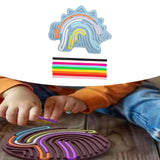 Maxbell Sensory Activity Board Dinosaur Pattern Travel Toy for Plane for 3+ Year Old Blue dinosaur