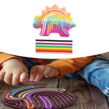 Maxbell Sensory Activity Board Dinosaur Pattern Travel Toy for Plane for 3+ Year Old Iridescent dinosaur