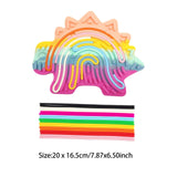 Maxbell Sensory Activity Board Dinosaur Pattern Travel Toy for Plane for 3+ Year Old Iridescent dinosaur