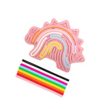 Maxbell Sensory Activity Board Dinosaur Pattern Travel Toy for Plane for 3+ Year Old Pink dinosaur