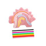 Maxbell Sensory Activity Board Dinosaur Pattern Travel Toy for Plane for 3+ Year Old Pink dinosaur